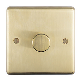 Revive Single Dimmer Light Switch - Brushed Brass Medium Image