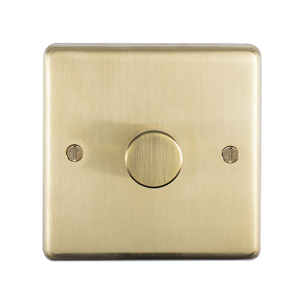 Revive Single Dimmer Light Switch - Brushed Brass Large Image