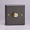 Revive Single Dimmer Light Switch - Slate Grey/Brass Large Image