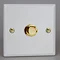 Revive Single Dimmer Switch - Matt White/Brass  Large Image