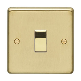 Revive Single Light Switch - Brushed Brass Medium Image