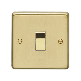 Revive Single Light Switch - Brushed Brass Large Image