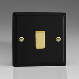 Revive Single Light Switch - Matt Black/Brass Medium Image
