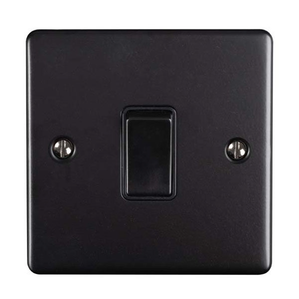 Revive Single Light Switch - Matt Black Large Image