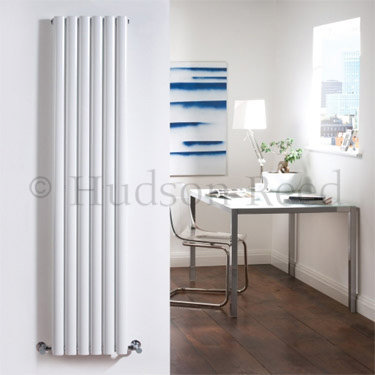 Hudson Reed Revive Single Panel Vertical Designer Radiator - White - HL323 Profile Large Image