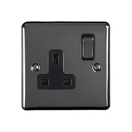 Revive Single Plug Socket - Black Nickel Medium Image