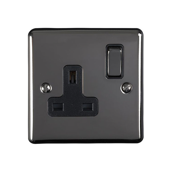 Revive Single Plug Socket - Black Nickel Large Image