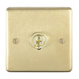 Revive Single Toggle Light Switch - Brushed Brass Medium Image
