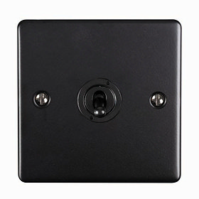 Revive Single Toggle Light Switch - Matt Black Large Image