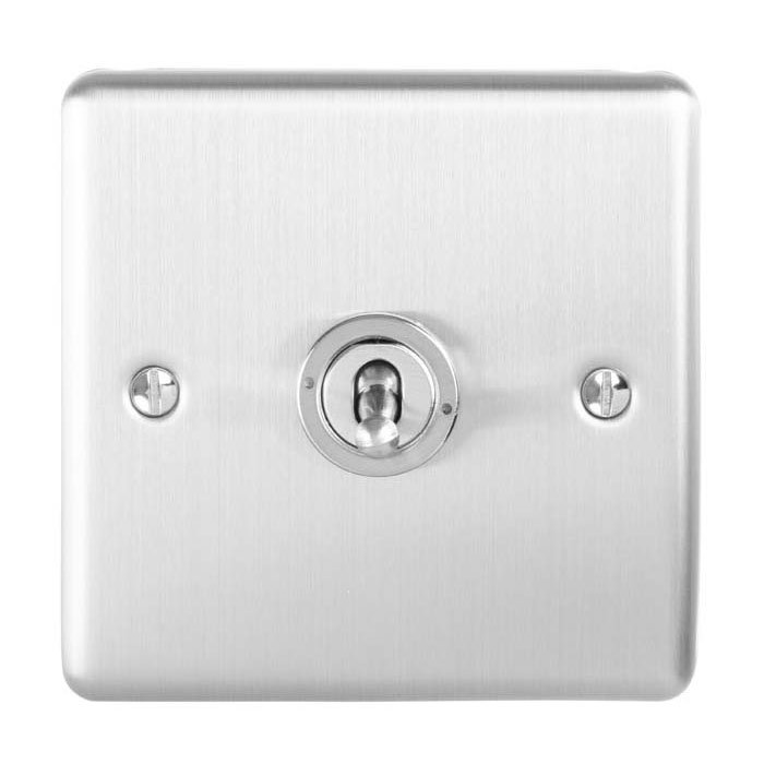 Revive Single Toggle Light Switch - Satin Steel Large Image