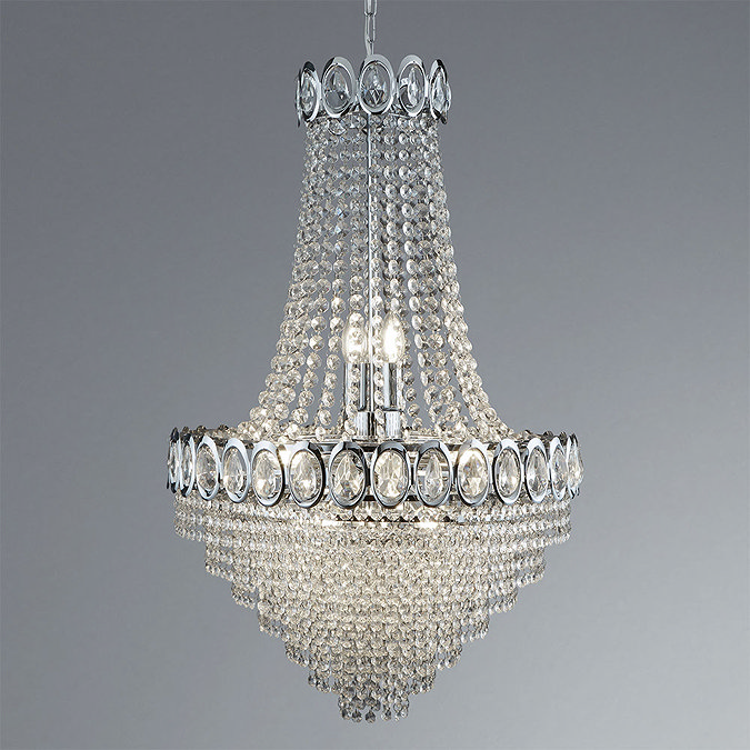 Revive Chrome 11 Light Chandelier with Crystal Beads  Profile Large Image