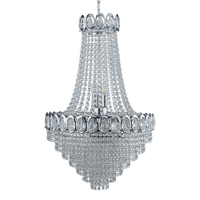 Revive Chrome 11 Light Chandelier with Crystal Beads  Feature Large Image