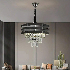 Revive Spencer Black Crystal Round Chandelier