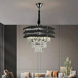 Revive Spencer Black Crystal Round Chandelier