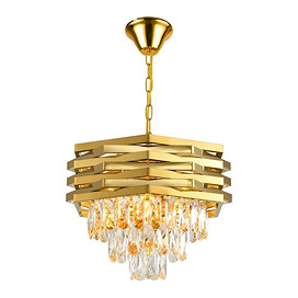 Revive Spencer Gold Crystal Round Chandelier
