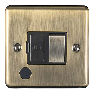 Revive Switched Fused Spur with Flex Outlet Antique Brass/Black  Profile Large Image