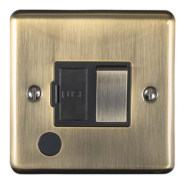 Revive Switched Fused Spur with Flex Outlet Antique Brass/Black  Profile Large Image
