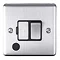 Revive Switched Fused Spur with Flex Outlet Satin Steel/Black Trim Large Image