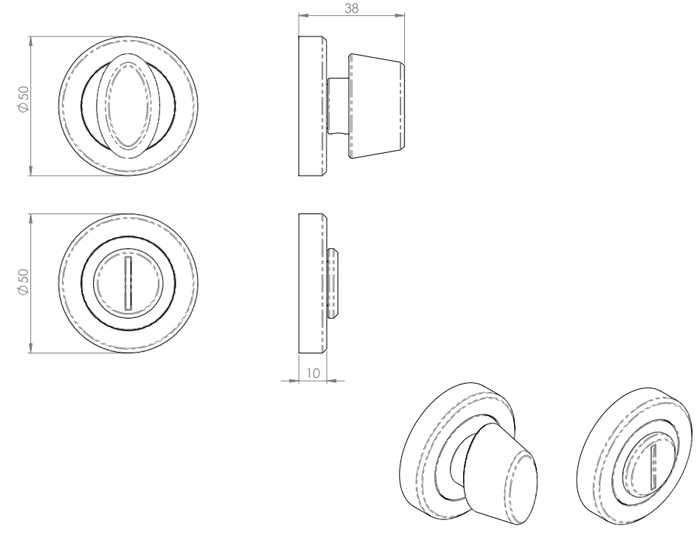 Revive Turn and Release with 76mm Lock - Black Nickel