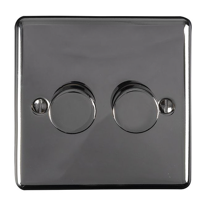 Revive Twin Dimmer Light Switch - Black Nickel Large Image