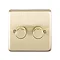 Revive Twin Dimmer Light Switch -  Brushed Brass Large Image