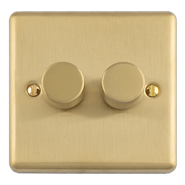 Ellis & Co Twin Dimmer Light Switch - Brushed Brass