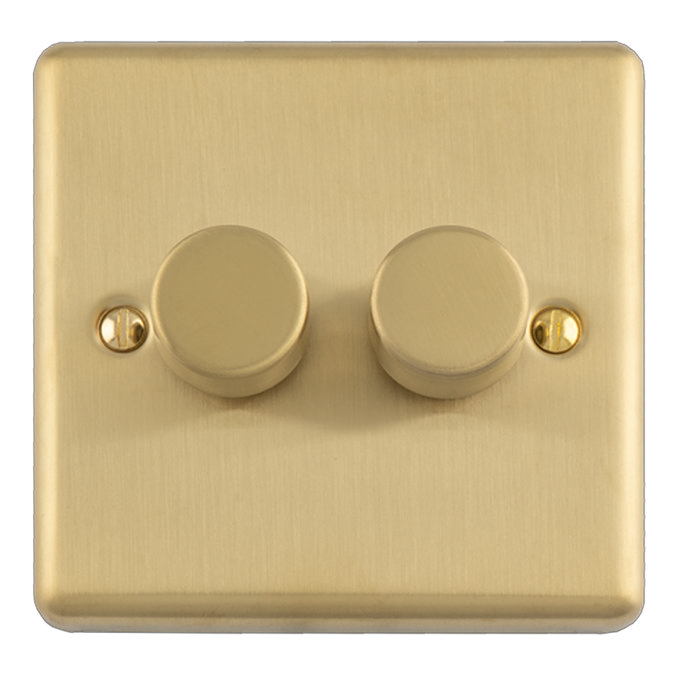 Ellis & Co Twin Dimmer Light Switch - Brushed Brass