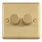 Ellis & Co Twin Dimmer Light Switch - Brushed Brass