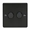 Revive Twin Dimmer Light Switch - Matt Black Large Image