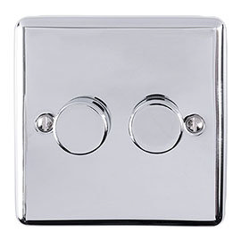 Revive Twin Dimmer Light Switch - Polished Chrome Medium Image