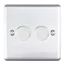 Revive Twin Dimmer Light Switch - Satin Steel Large Image