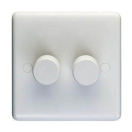 Revive Twin Dimmer Light Switch - White Medium Image