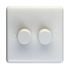 Revive Twin Dimmer Light Switch - White Large Image