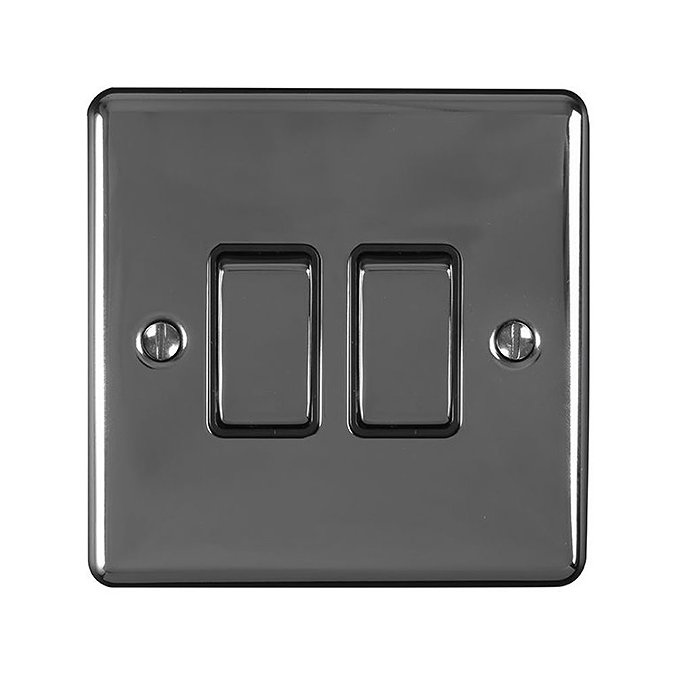 Revive Twin Light Switch - Black Nickel Large Image