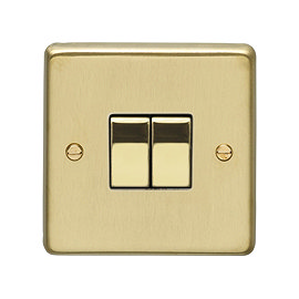 Revive Twin Light Switch - Brushed Brass