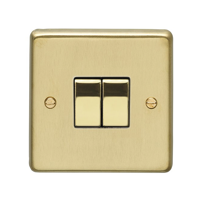 Revive Twin Light Switch - Brushed Brass