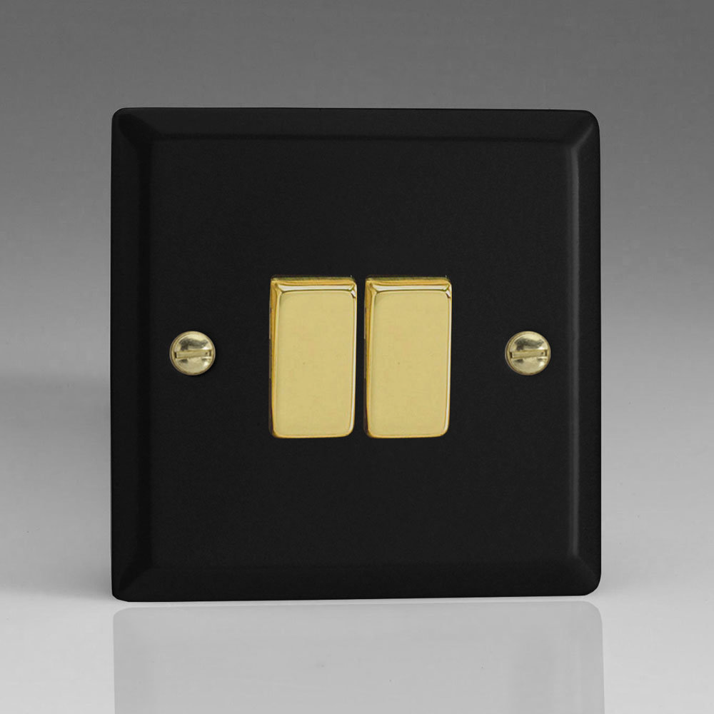 black and brass light switches