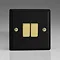  Revive Twin Light Switch - Matt Black/Brass  Large Image