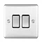 Revive Twin Light Switch - Satin Steel Large Image