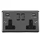  Revive Twin Plug Socket with USB - Black Nickel/Black Large Image