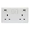 Revive Twin Plug Socket with USB White  Large Image