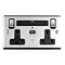 Revive Twin Plug Socket with USB & WiFi Extender Satin Steel/Black Large Image