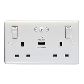 Revive Twin Plug Socket with USB & WiFi Extender White  Medium Image