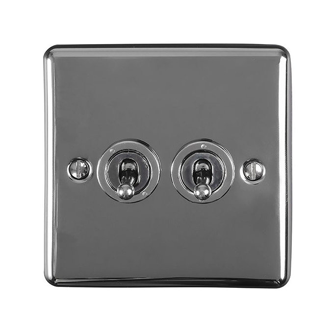 Revive Twin Toggle Light Switch - Black Nickel Large Image