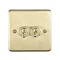 Revive Twin Toggle Light Switch - Brushed Brass