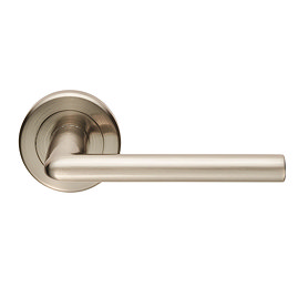 Revive Vento Round Door Lever Handles - Satin Nickel Large Image