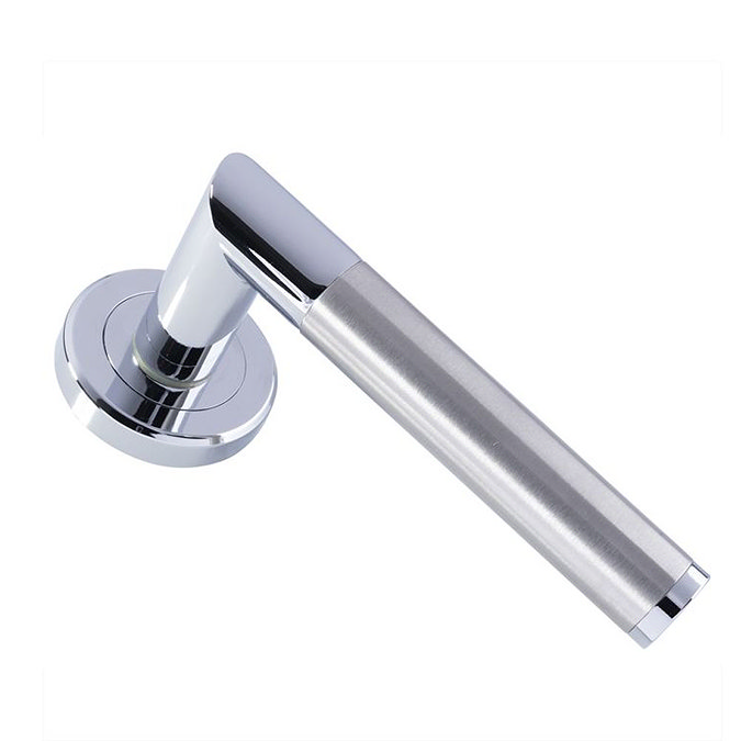 Revive Vesta Round Door Lever Handles - Polished Nickel / Satin Nickel Profile Large Image