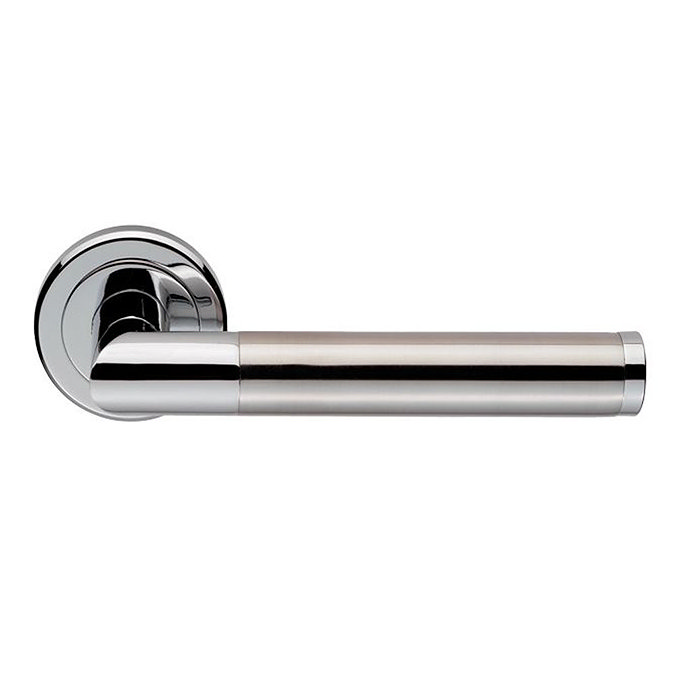 Revive Vesta Round Door Lever Handles - Polished Nickel / Satin Nickel Large Image