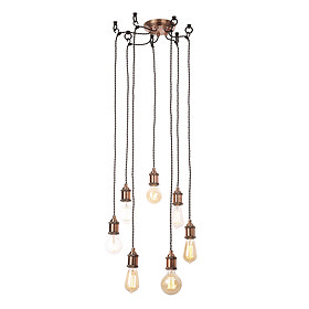 Revive Vintage Copper Pendant Light Fitting - 7 Light Large Image