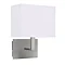 Revive LED Satin Silver Wall Light with White Shade Large Image